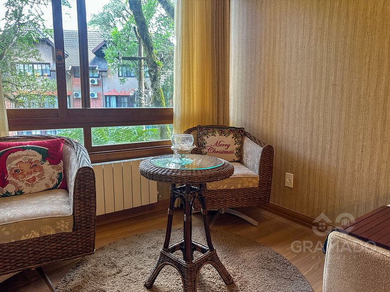 Conforto, 2Q + Lareira e Churrasqueira+Wiffi+Vaga